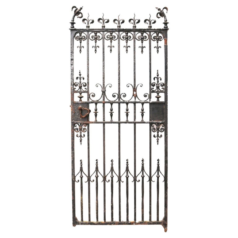 Wrought Iron Gate with Stylised Finials For Sale at 1stDibs