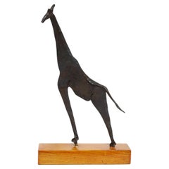 Wrought Iron Giraffe Sculpture in Mid-century style