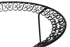Table de salle à manger Grenade en fer forgé avec plateau en verre par Umanoff pour Shaver Howard 1960's