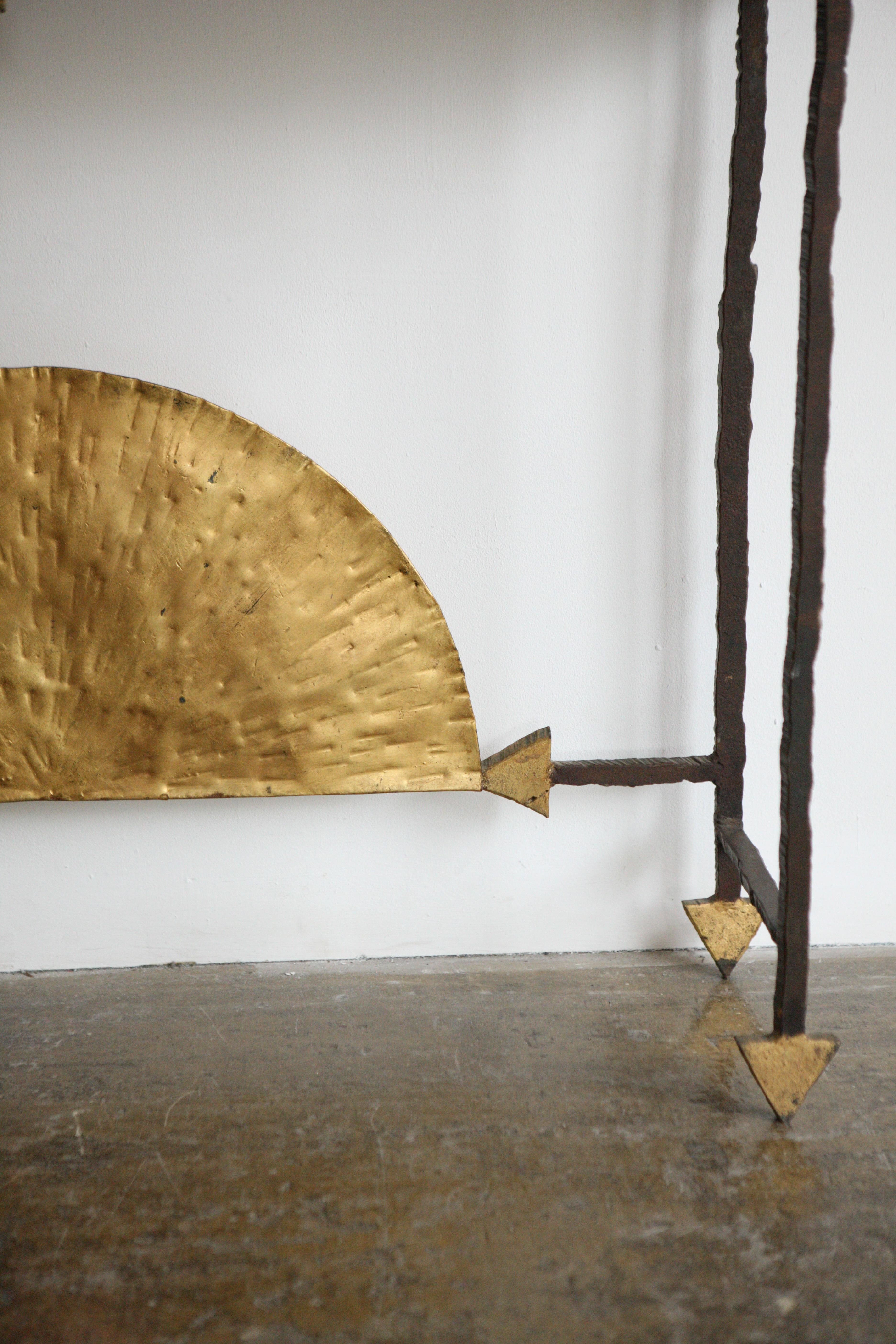 Wrought Iron Gold Leaf Console by Jean-Jacques Argueyrolles, 1990 3