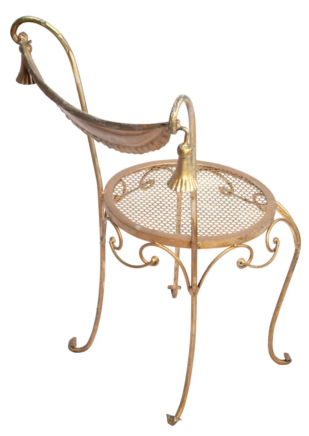 Parlor-Stuhl aus Schmiedeeisen in Gold (Französische Provence) im Angebot