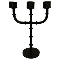 Vintage Wrought Iron Gothic Brutalist Candelabra c1950s