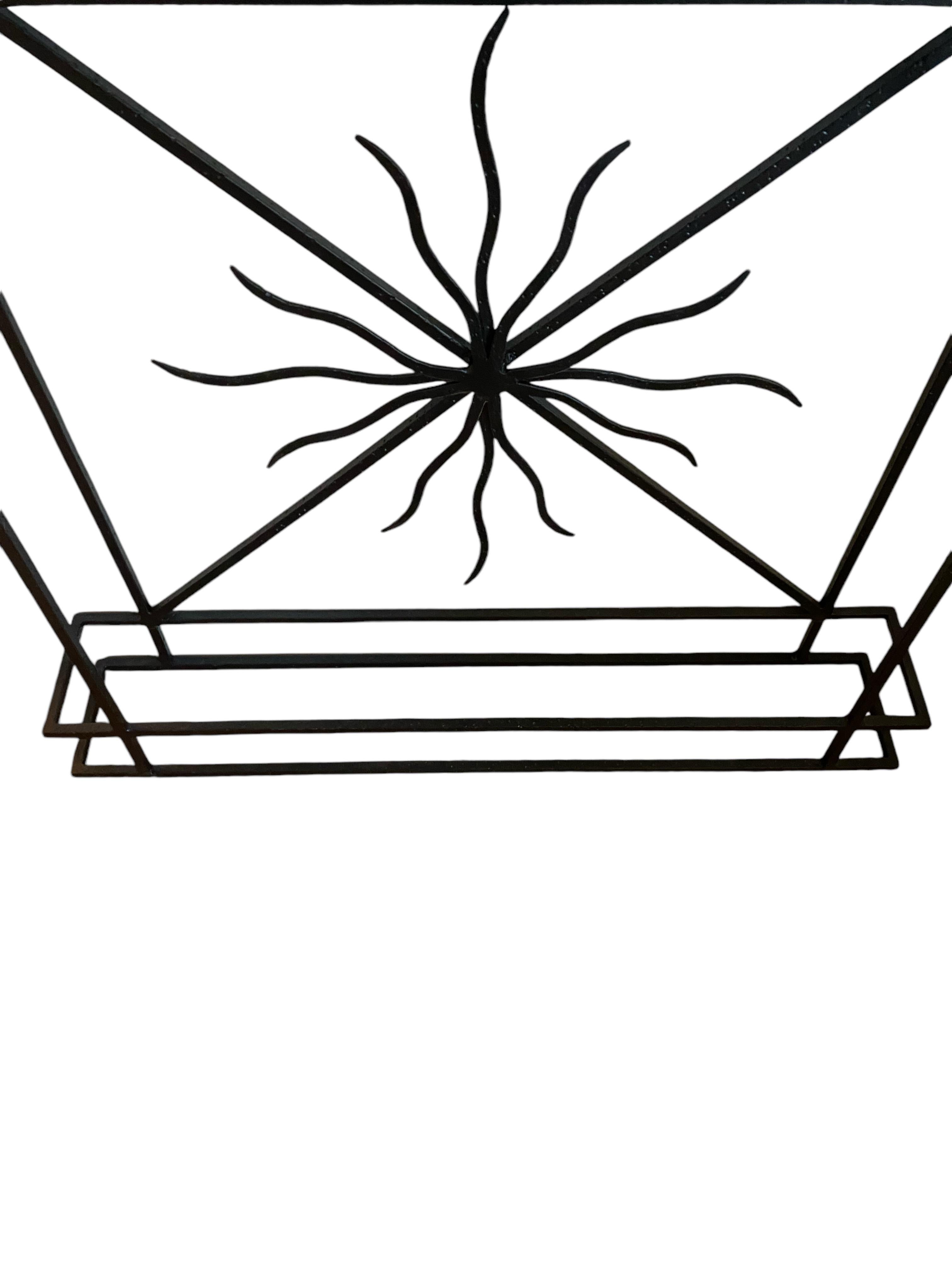 Wrought Iron & Granite Console with Sunburst Motif For Sale 4