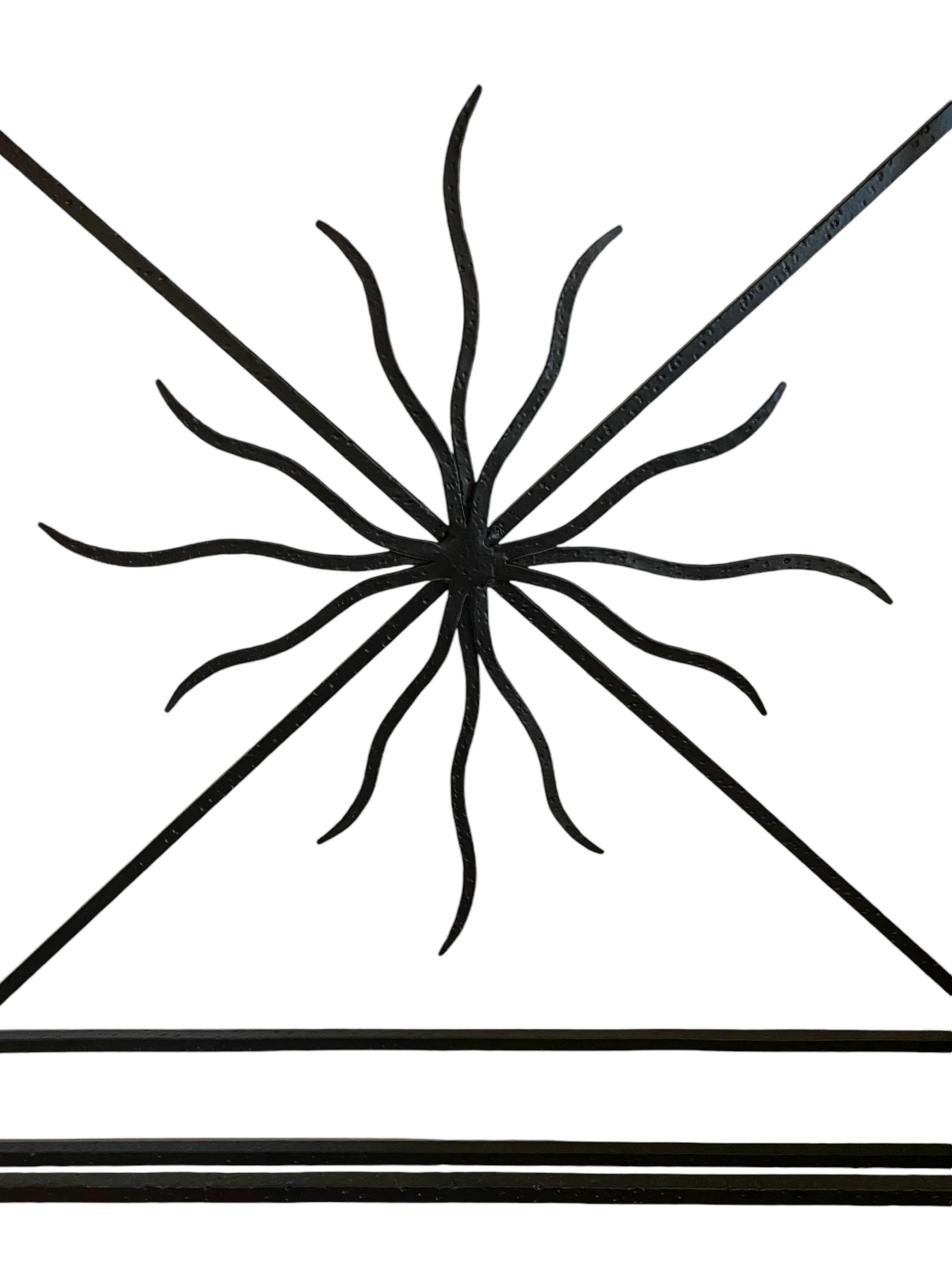 Wrought Iron & Granite Console with Sunburst Motif For Sale 6