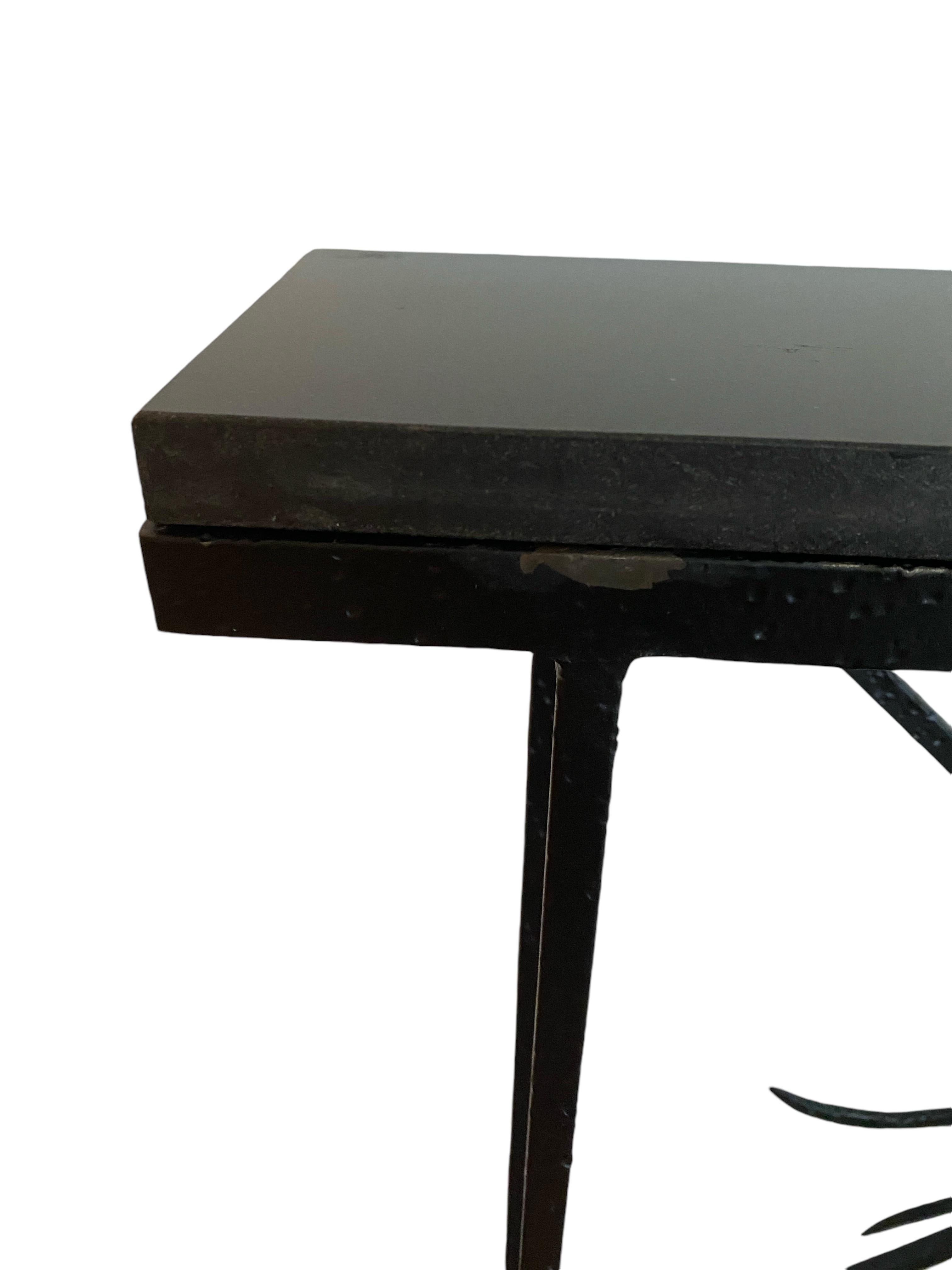 Wrought Iron & Granite Console with Sunburst Motif In Excellent Condition For Sale In Scottsdale, AZ