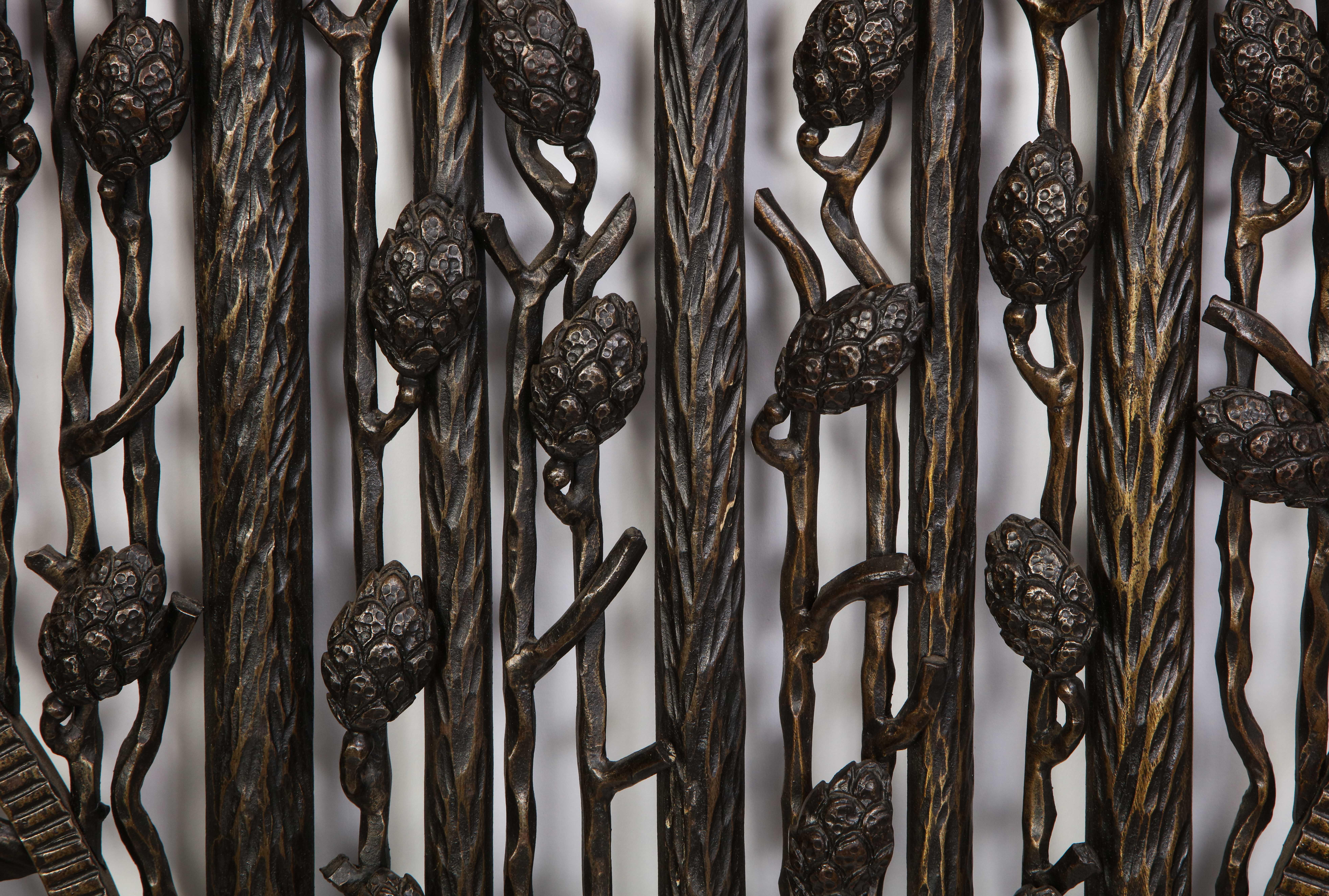 Wrought-Iron Grate, in the Style of Edgar Brandt, Modern 9