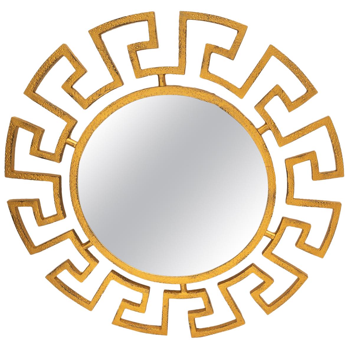 Wrought Iron Greek Key Mirror