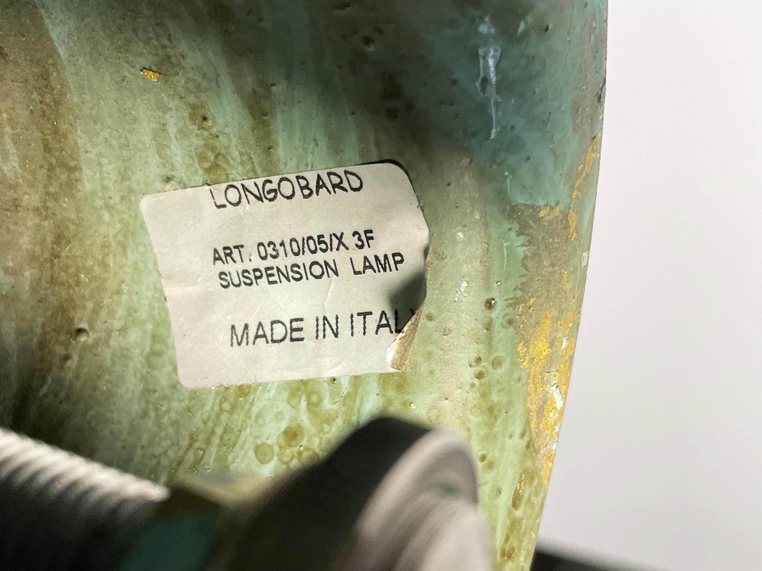 Lustre en fer forgé et verre martelé de Longobard, Italie, 1970 en vente 8