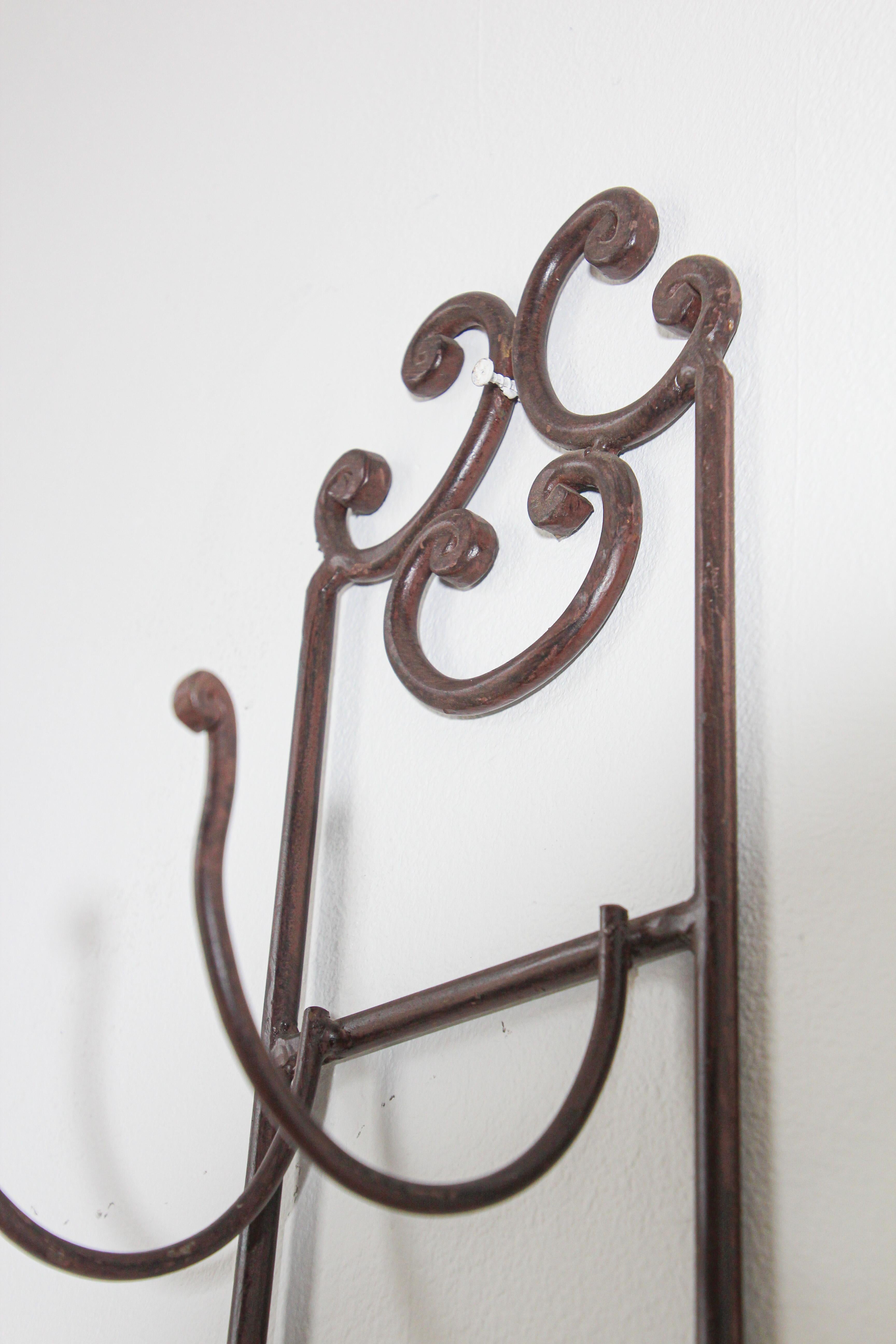 American Wrought Iron Hand Forged Vintage Bathroom Towel Holder