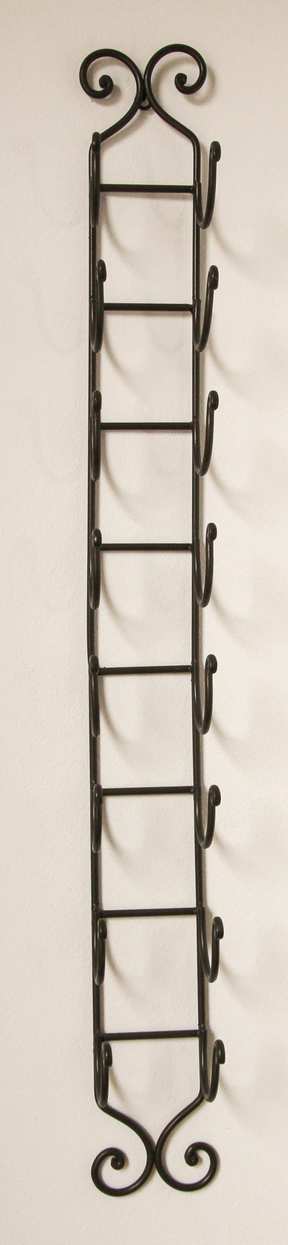 Wrought Iron Hand Forged Wall Mount Wine Rack For Sale 1
