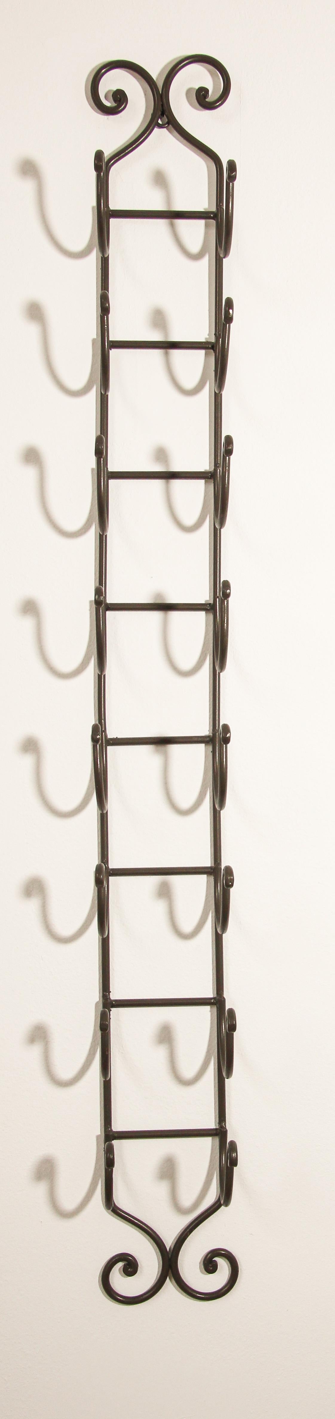 wrought iron wall mounted wine rack