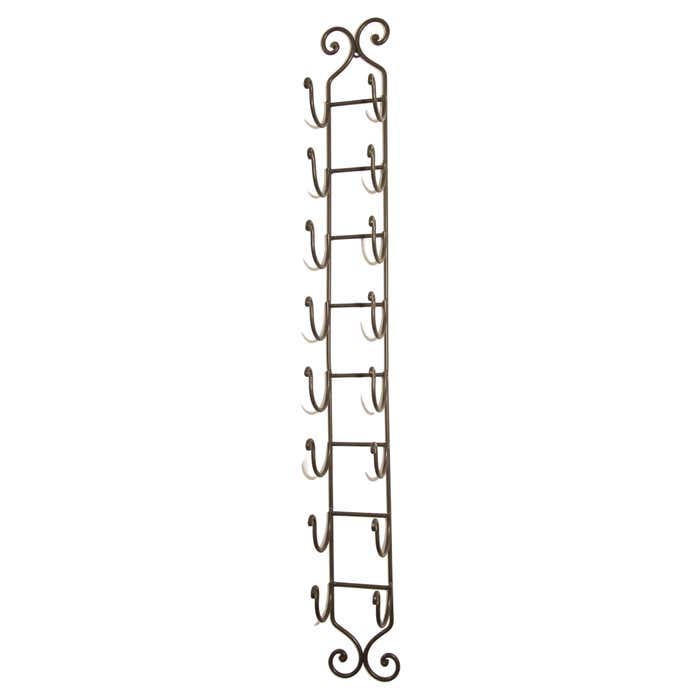 Wrought Iron Hand Forged Wall Mount Wine Rack For Sale at 1stDibs