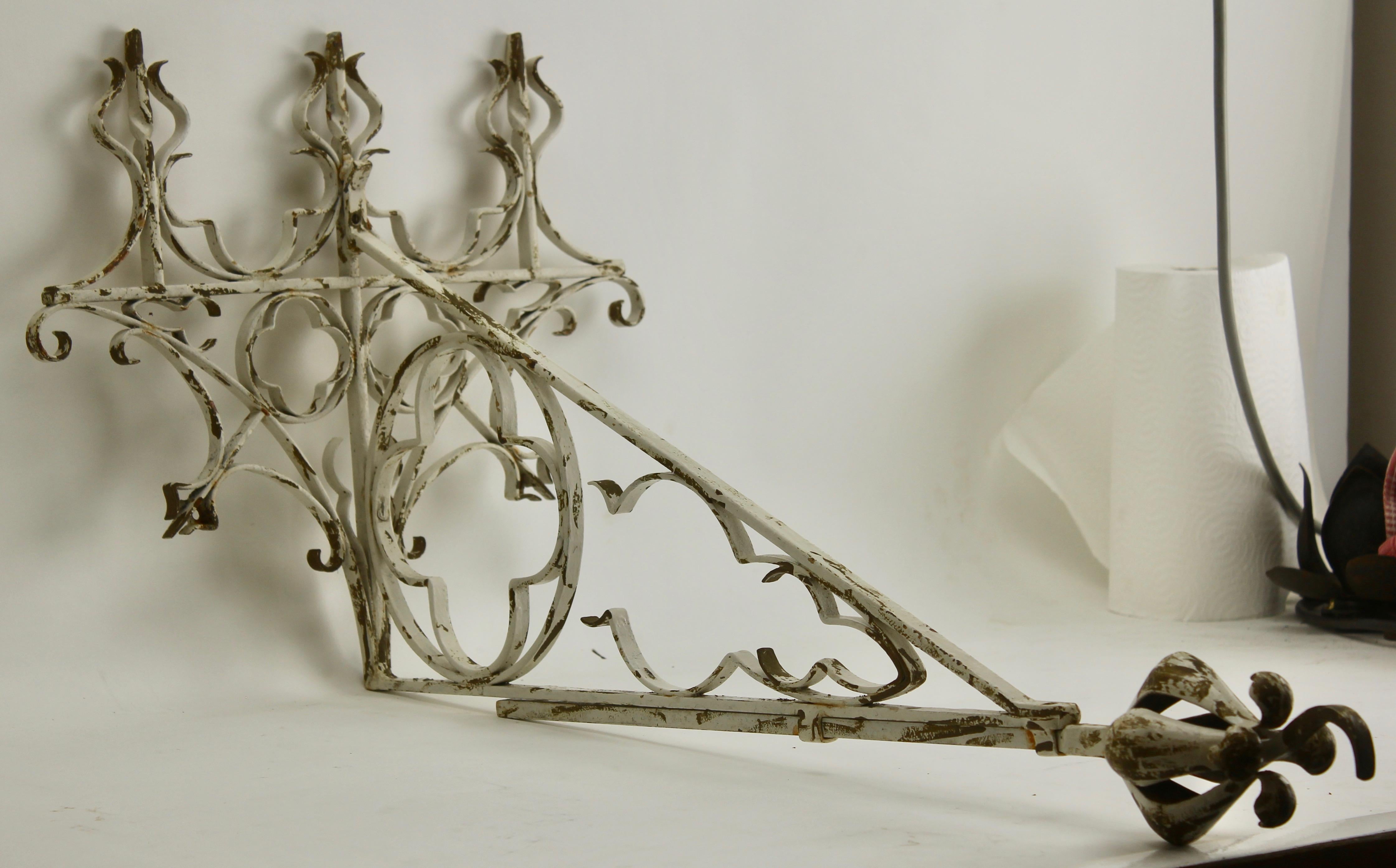 Wrought Iron Handcrafted and Smithed Wall-Bracket for Lantern or Sign 4