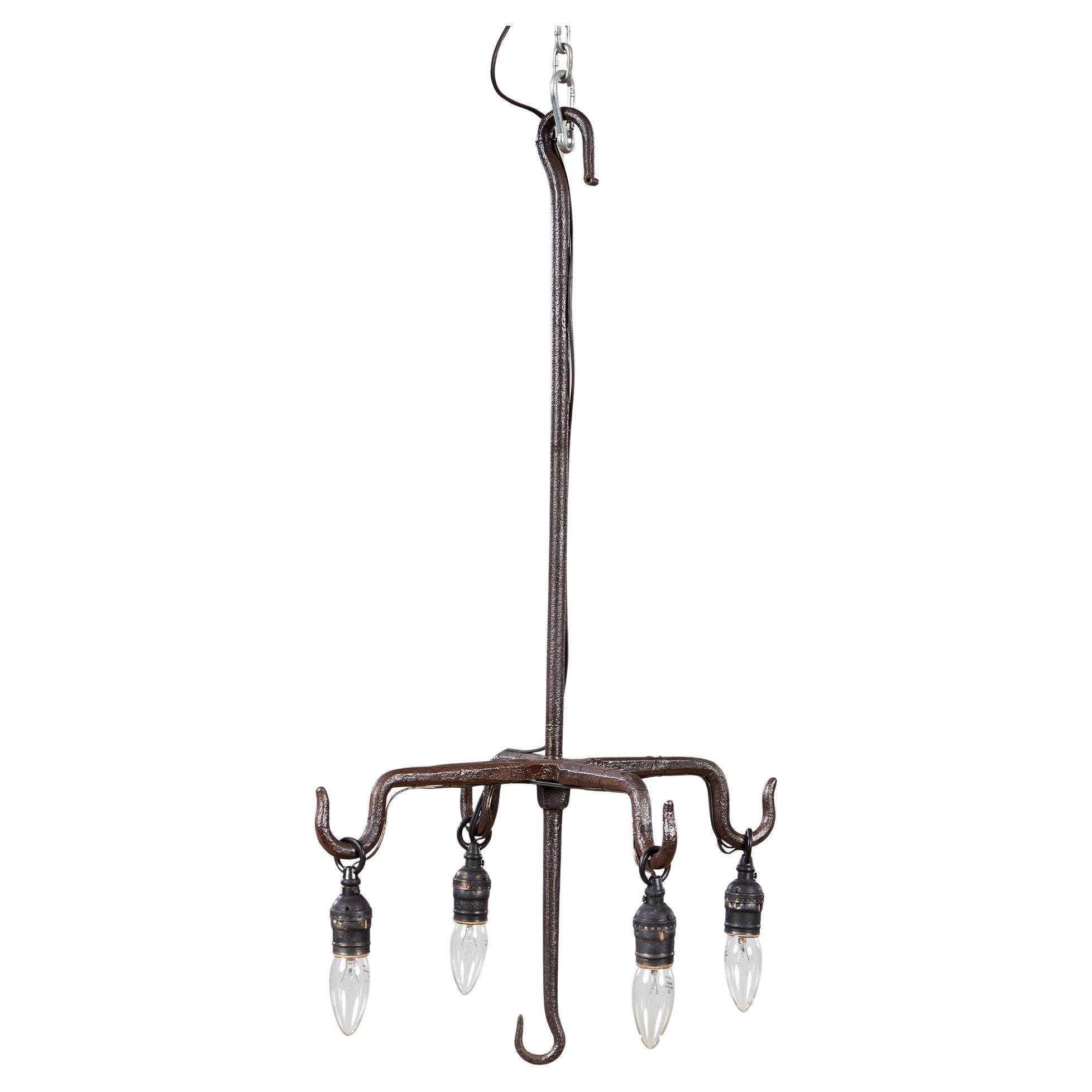 Wrought Iron Hanging Hook Chandelier