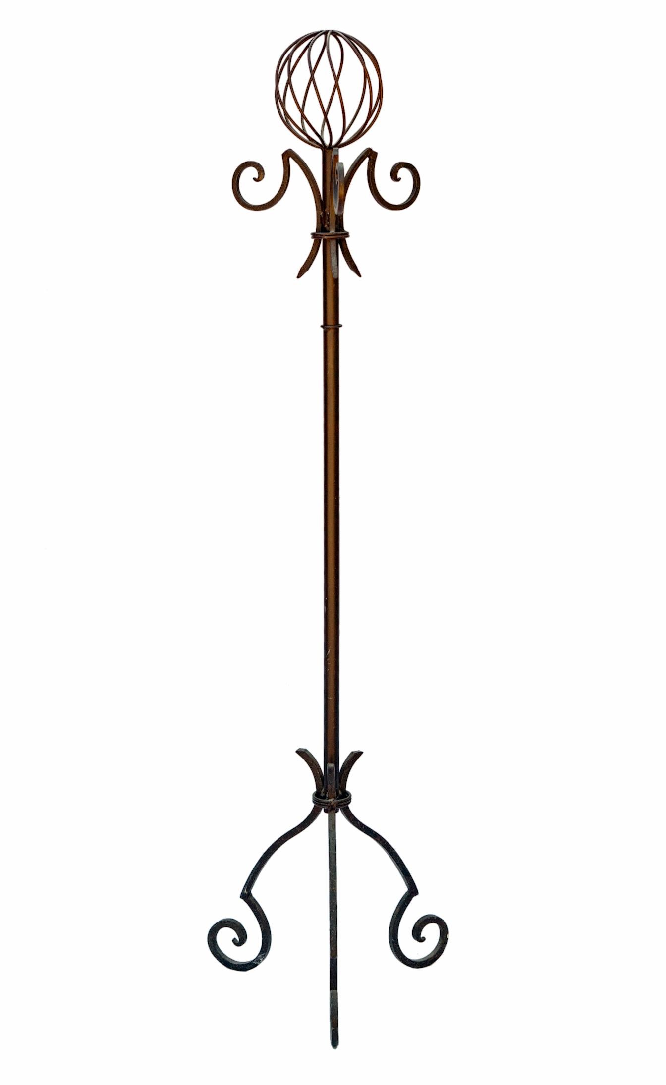 Arts and Crafts Wrought Iron Hat & Coat Rack For Sale