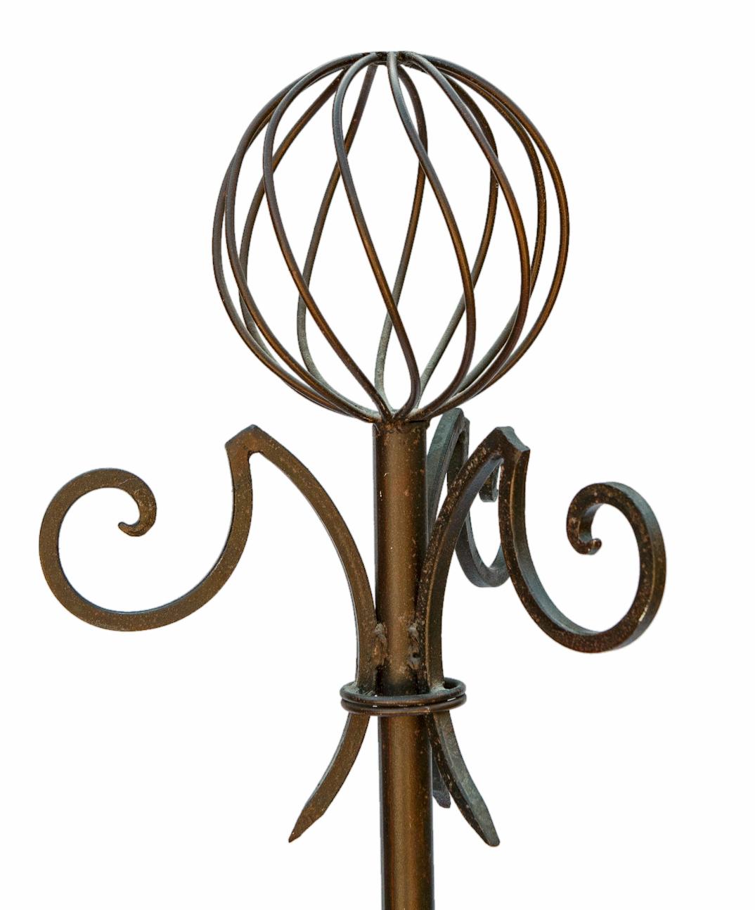 Forged Wrought Iron Hat & Coat Rack For Sale