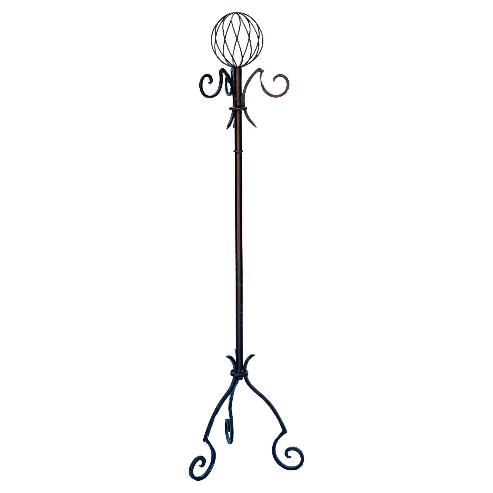 Wrought Iron Hat & Coat Rack For Sale