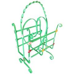 Wrought Iron Heart Floral Accent Magazine Stand