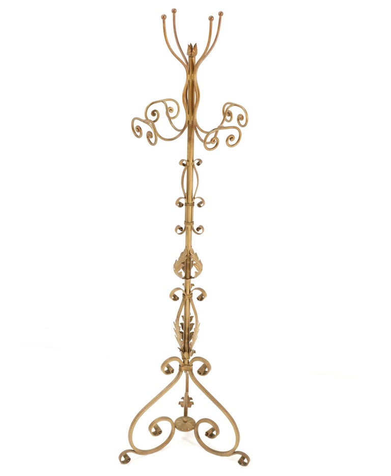 Wrought Iron Hollywood Regency Coat Stand, 1970s For Sale at 1stDibs