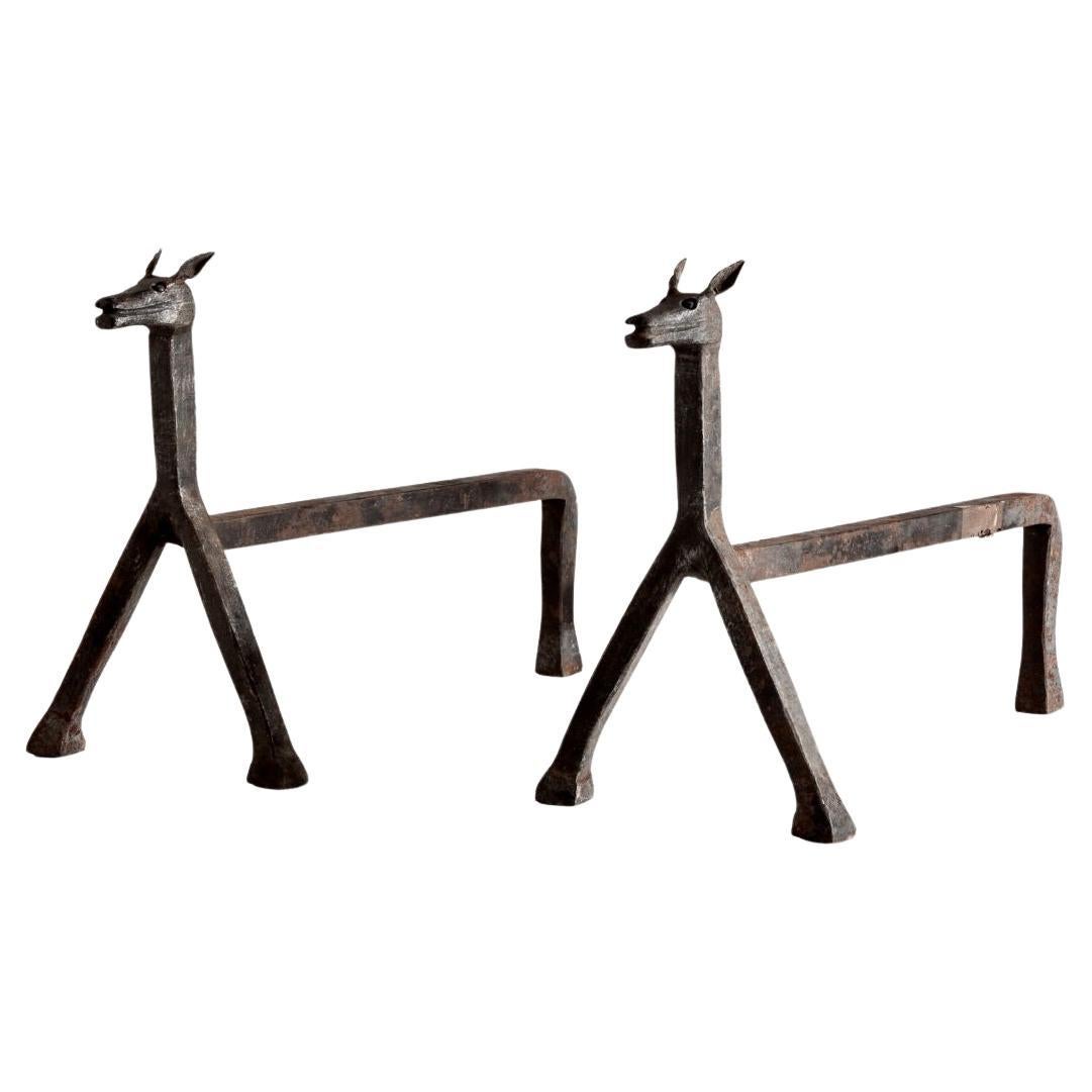 Chandelles de cheval en fer forgé, italien vers 1950 en vente