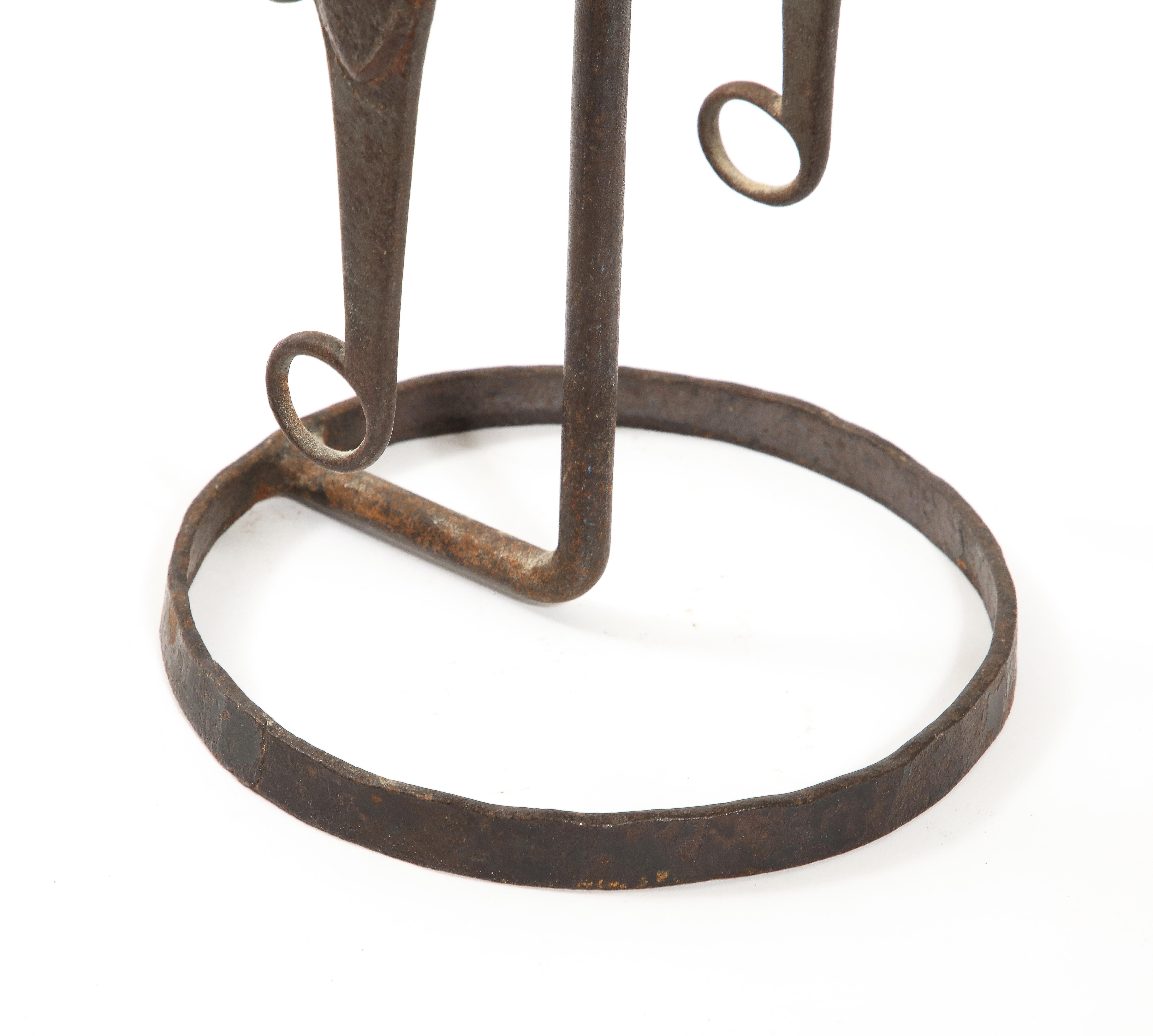 French Wrought Iron Horse Bit Table Lamp, France 1950's For Sale