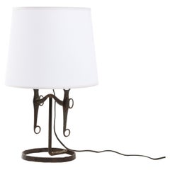 Used Wrought Iron Horse Bit Table Lamp, France 1950's