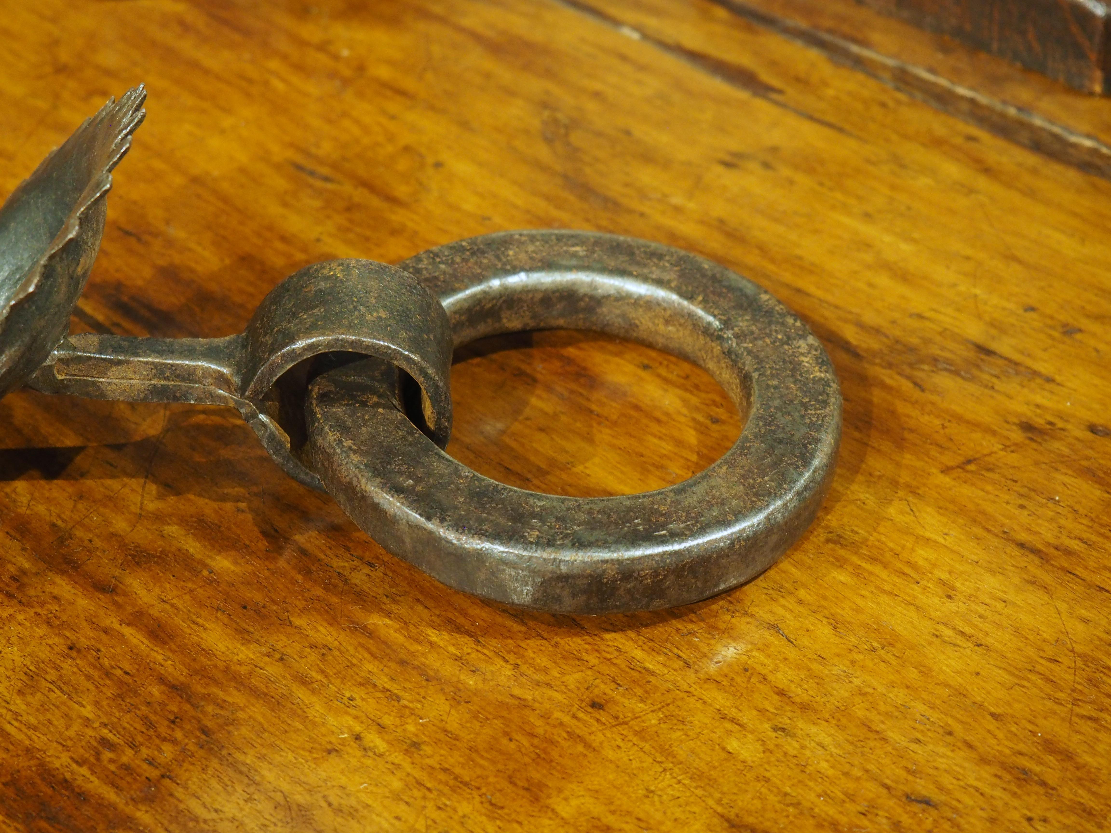 European Wrought Iron Iberian Door Knocker, Circa 1800s For Sale