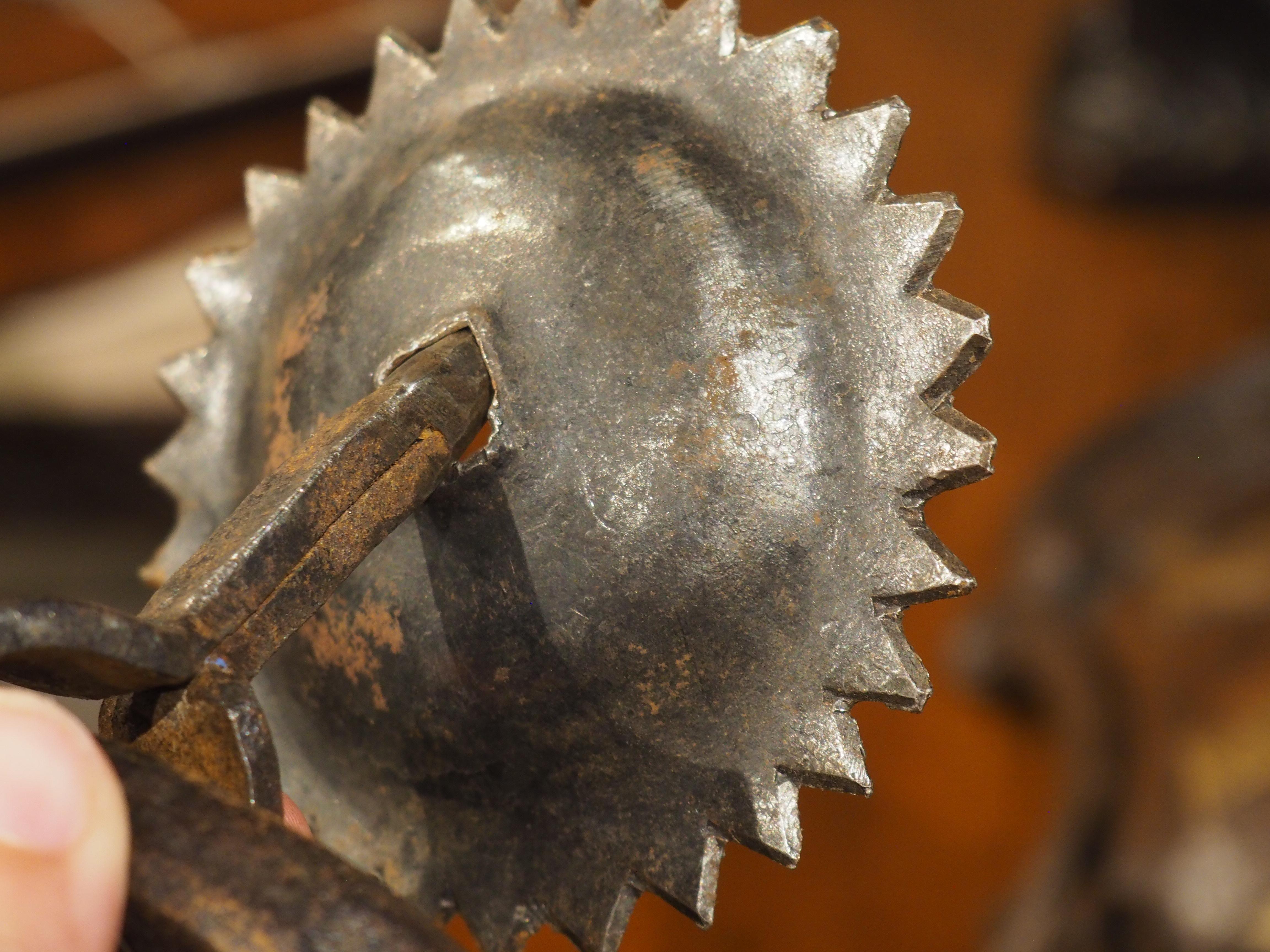 Wrought Iron Iberian Door Knocker, Circa 1800s In Good Condition For Sale In Dallas, TX