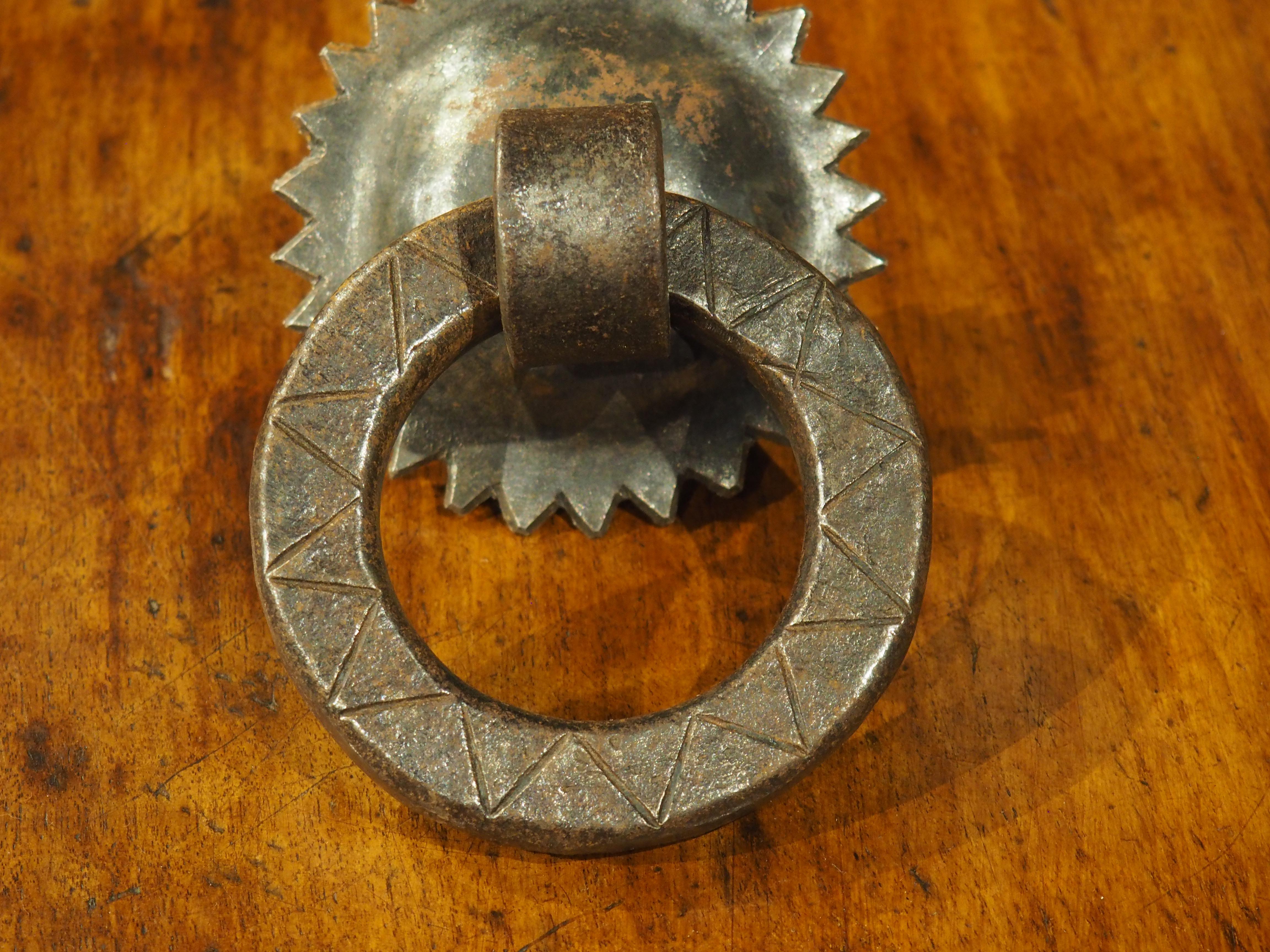 Metal Wrought Iron Iberian Door Knocker, Circa 1800s For Sale