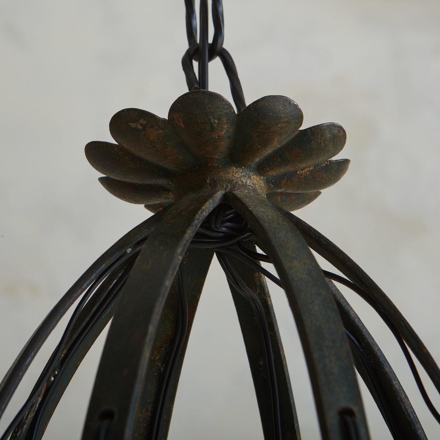 Wrought Iron Iron Chandelier, France, 1920s For Sale 1