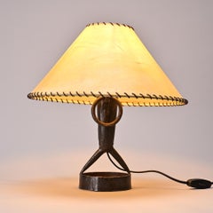 Wrought iron lamp by Léopold Gest, France, circa 1970