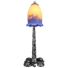 Wrought Iron Lamp by Paul Kiss & Muller Frères, France, Art Deco, Circa 1920