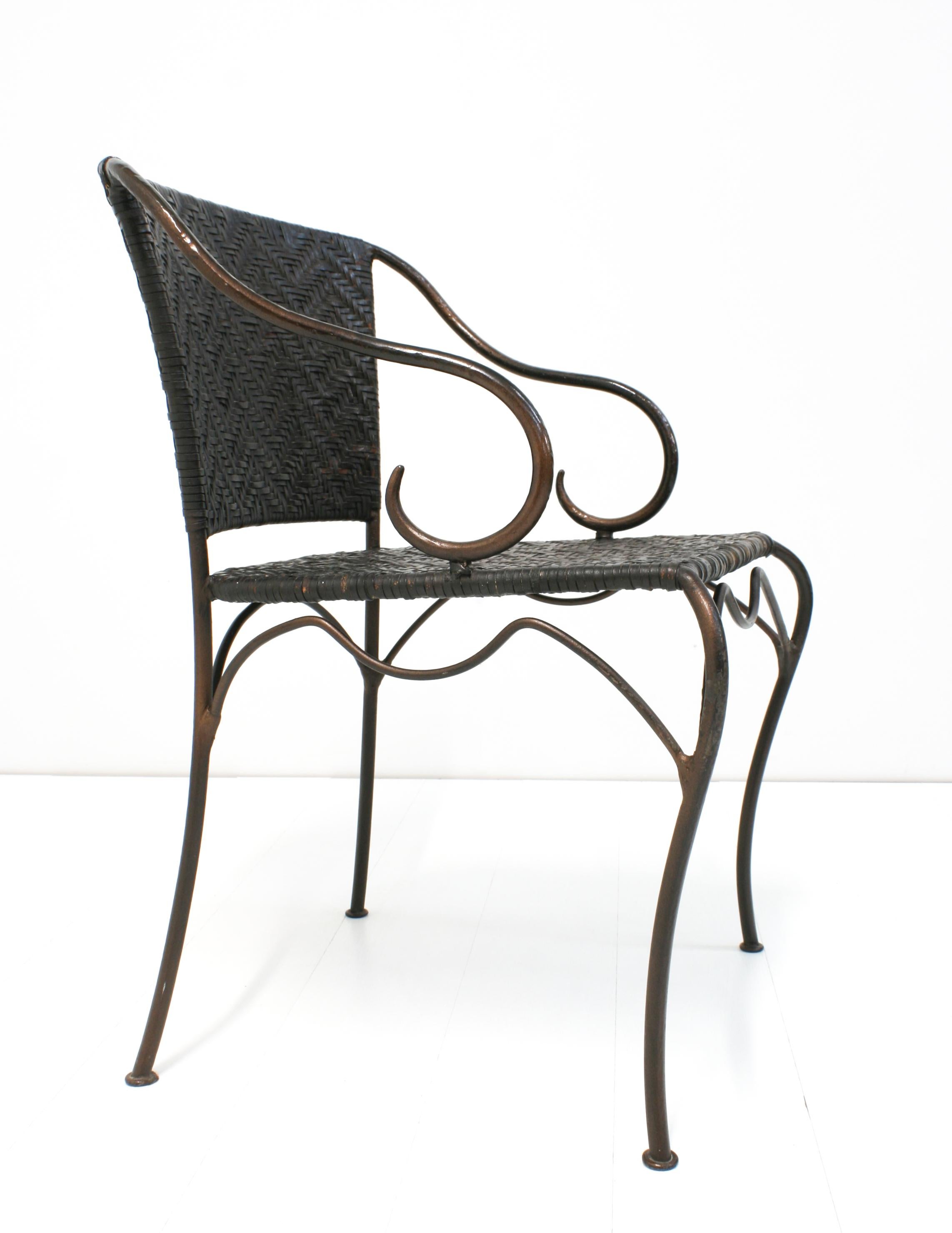 8x Wrought Iron & Leather Anatol Dining Armchairs by Gunther Lambert, 1990s For Sale 11