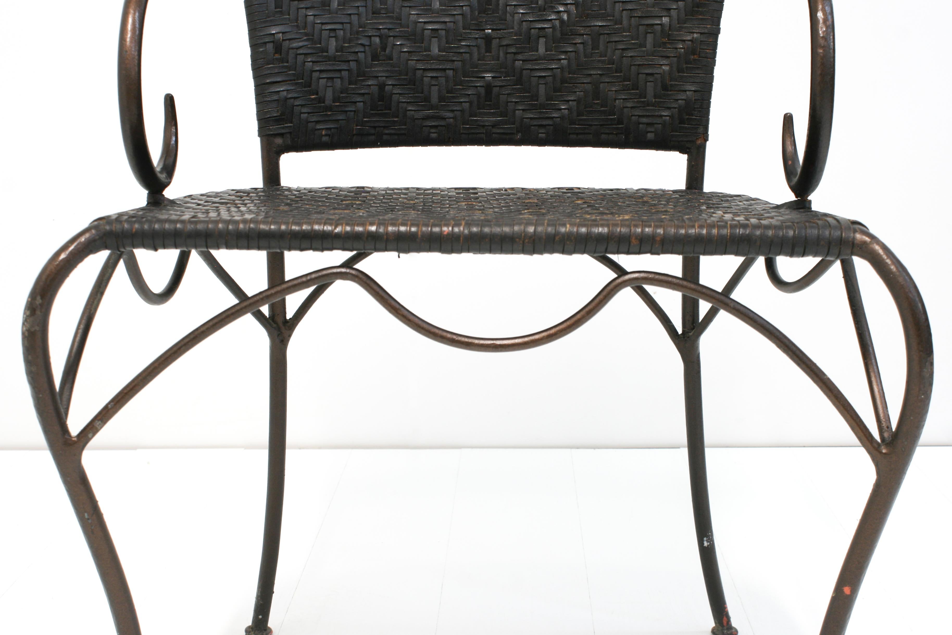 8x Wrought Iron & Leather Anatol Dining Armchairs by Gunther Lambert, 1990s For Sale 12
