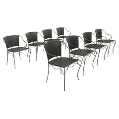 8x fauteuils de salle à manger Anatol en fer forgé et cuir par Gunther Lambert, années 1990