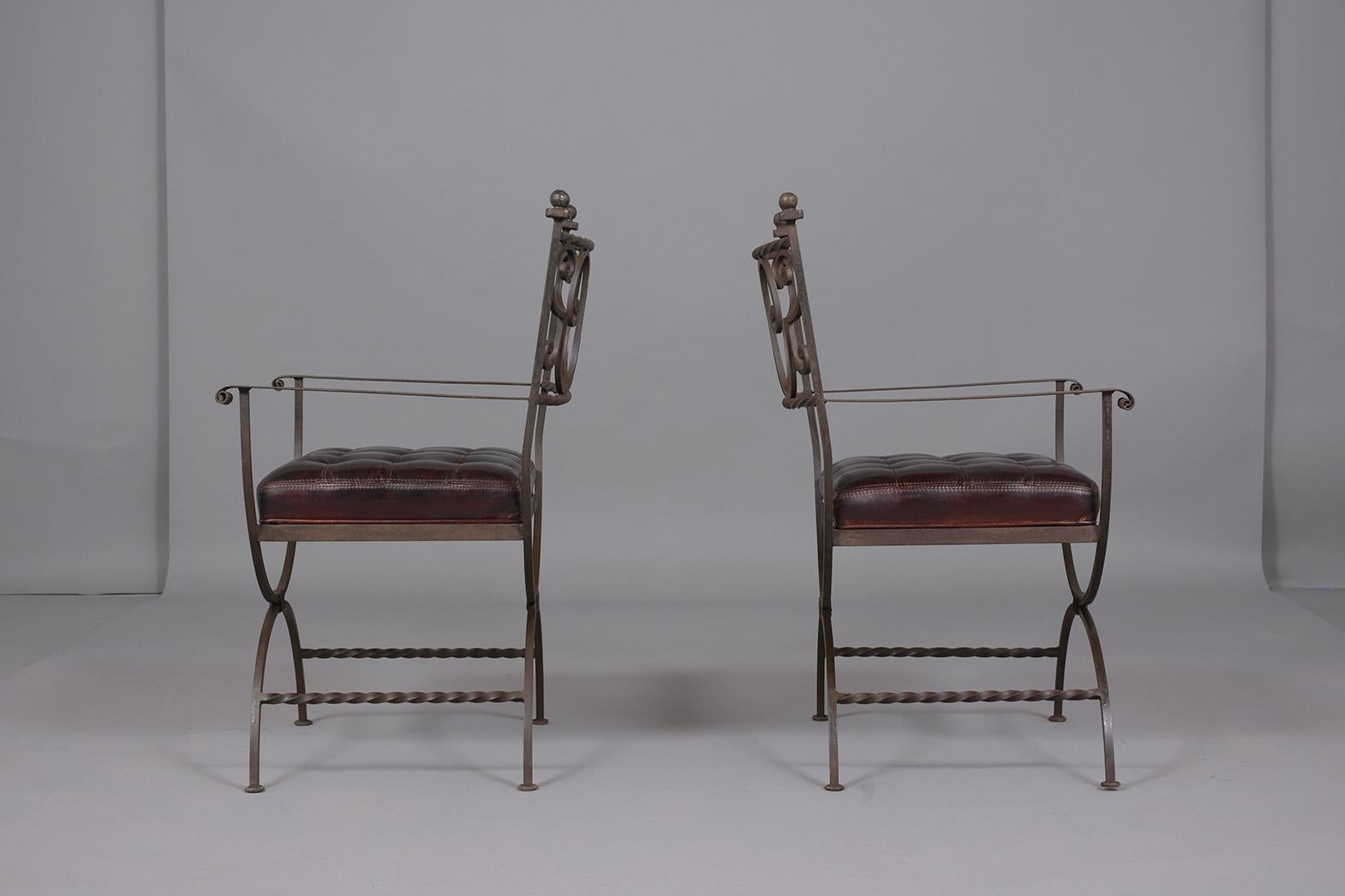 Vintage Spanish Iron Armchairs 7