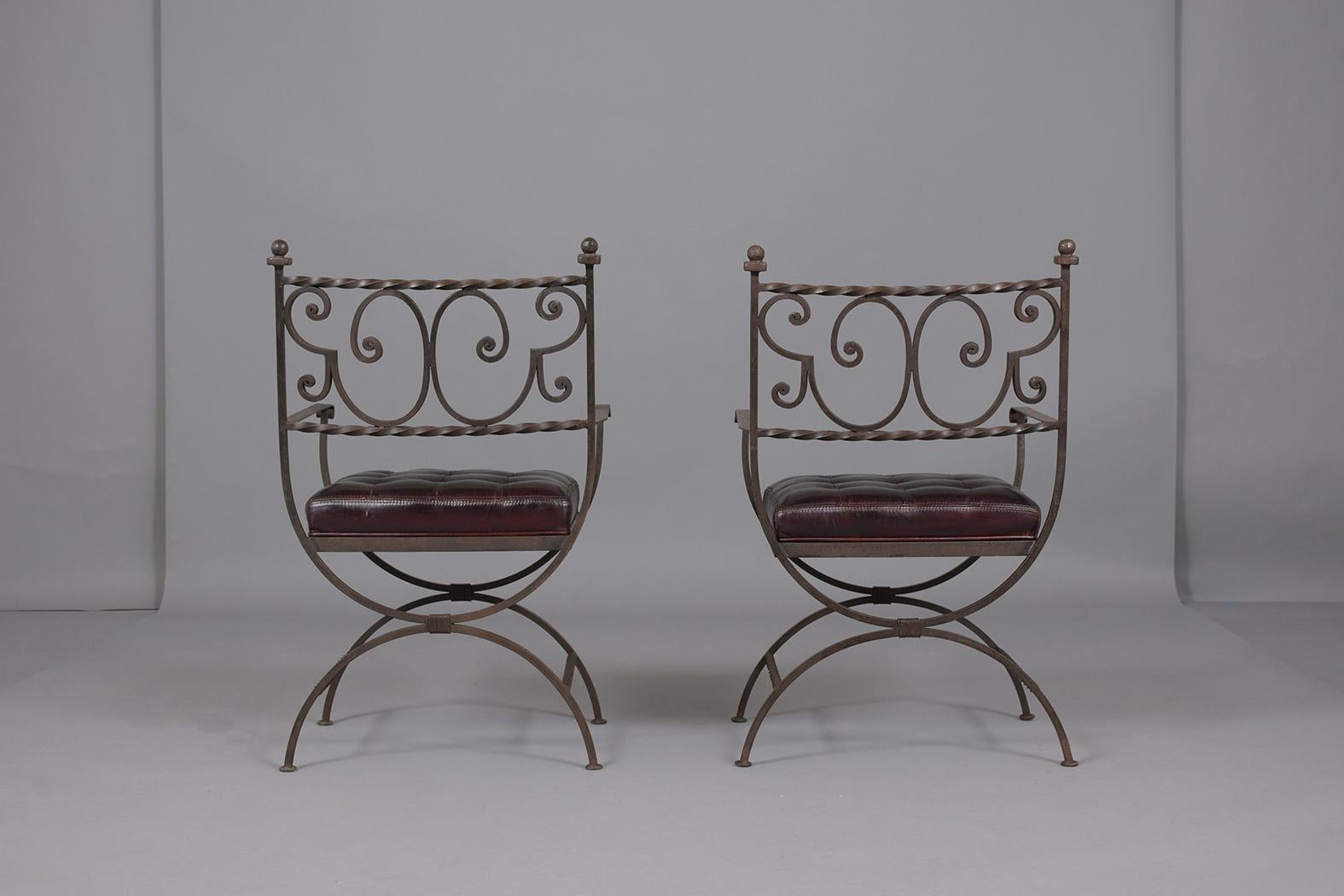 Vintage Spanish Iron Armchairs 8