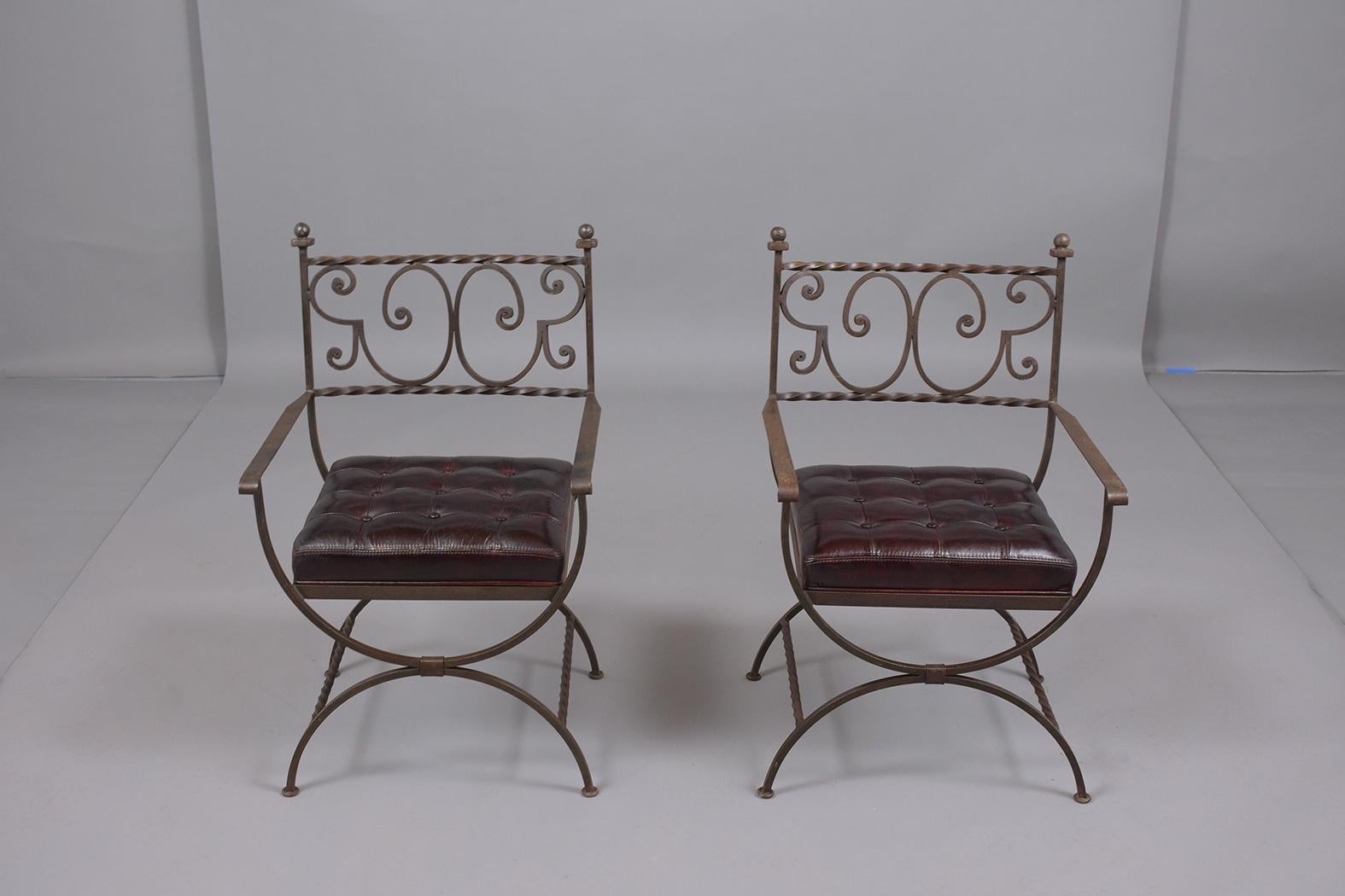 Late 20th Century Vintage Spanish Iron Armchairs