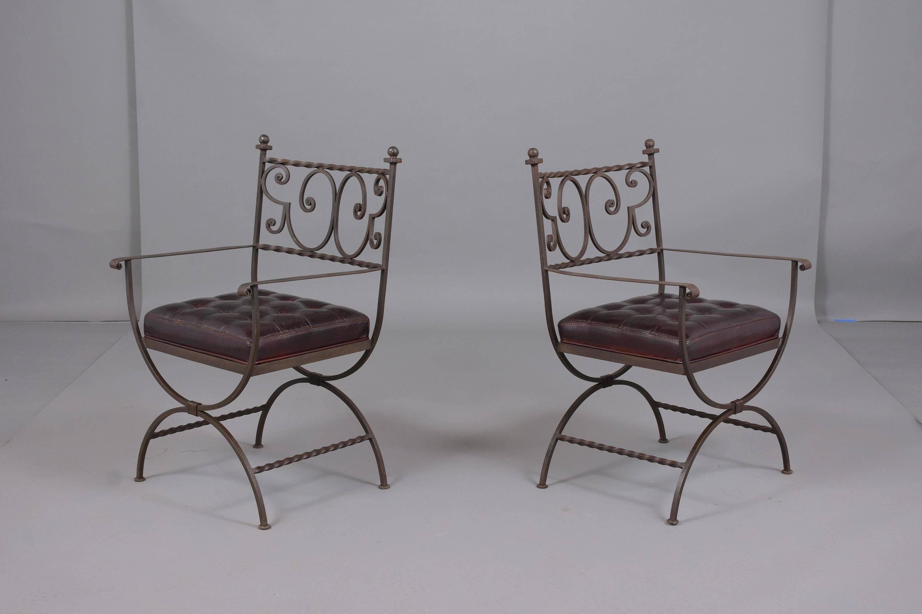Vintage Spanish Iron Armchairs 2