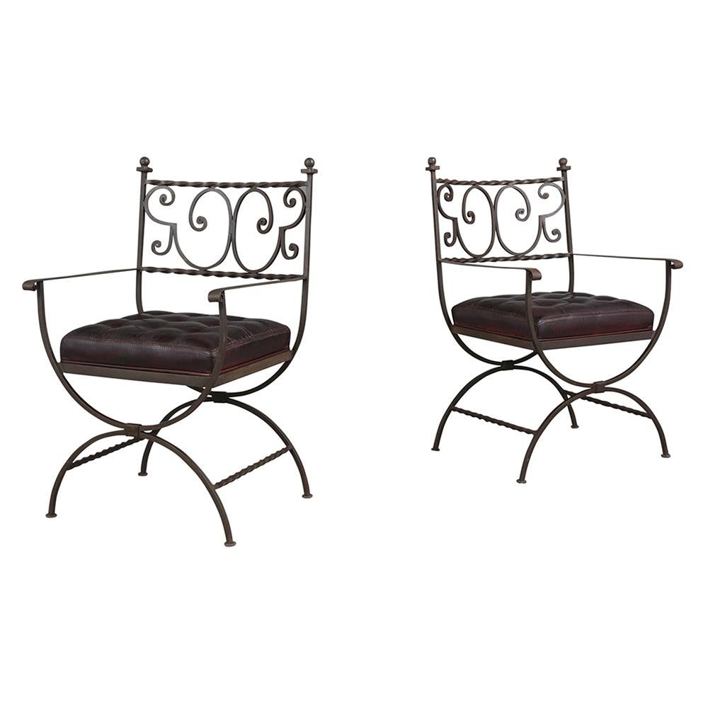 Baroque Vintage Spanish Iron Armchairs