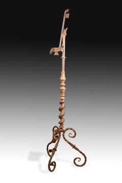 Wrought Iron Lectern, 17th Century Balauster, 20th Century the Rest