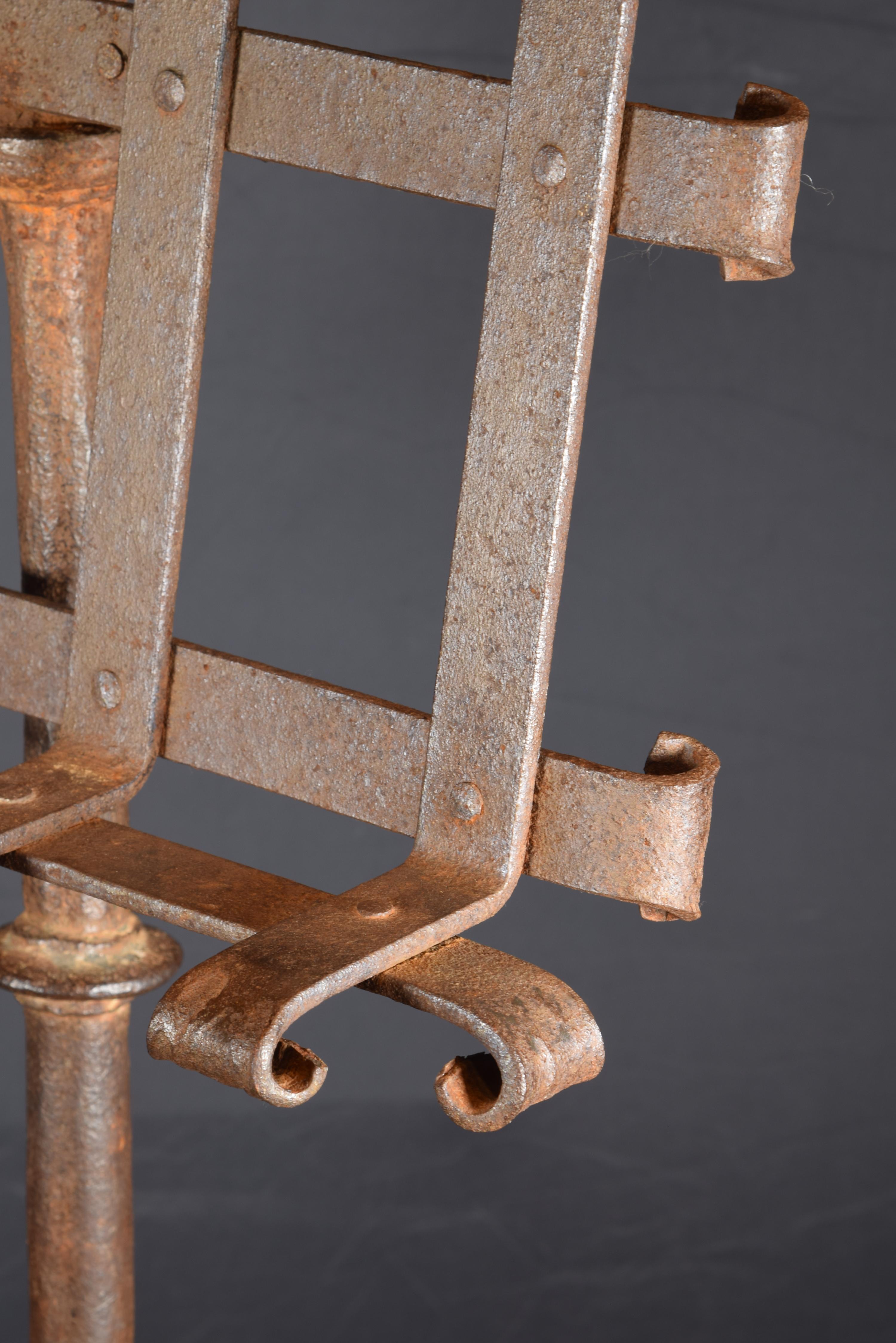 18th Century and Earlier Wrought Iron Lectern, 17th Century Balauster, 20th Century the Rest For Sale