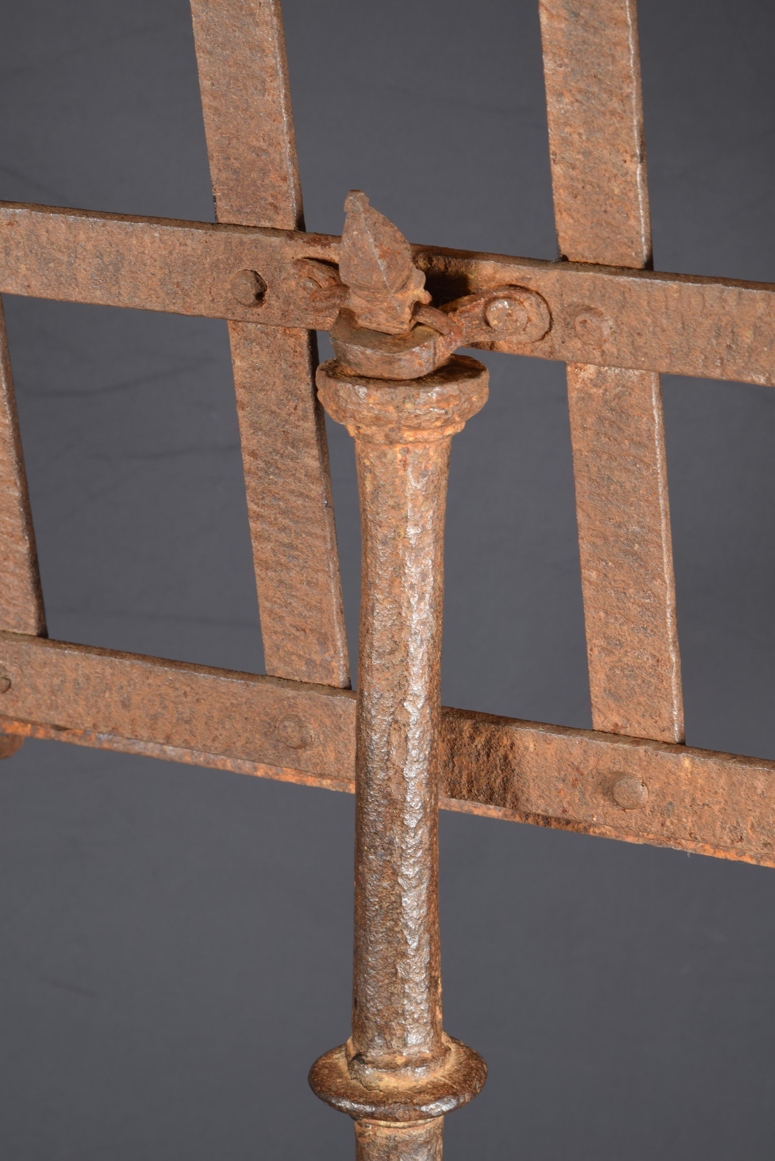 Wrought Iron Lectern, 17th Century Balauster, 20th Century the Rest For Sale 1