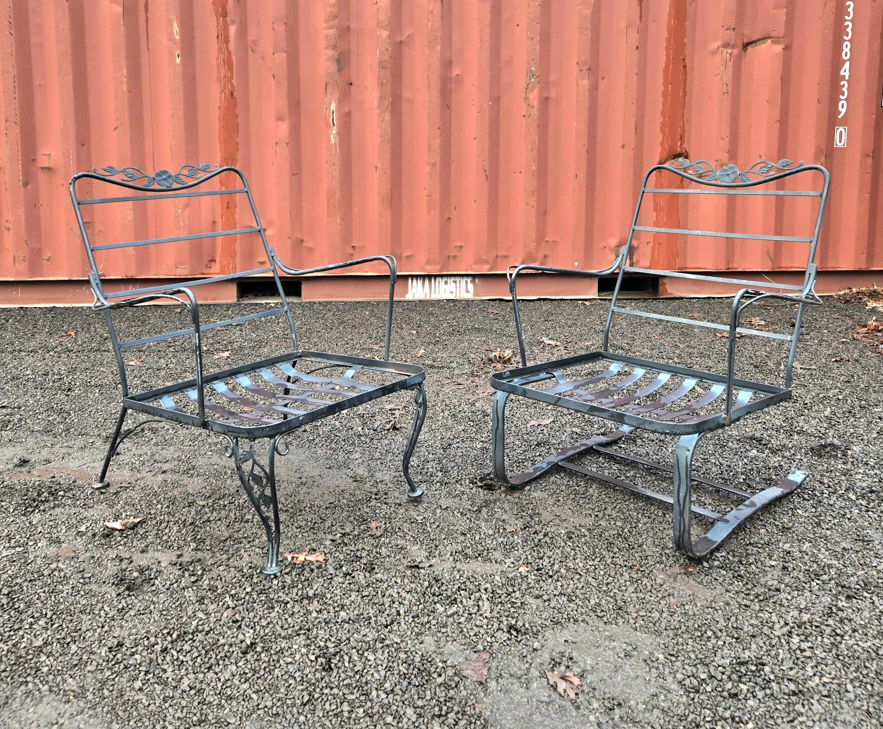 20th Century Wrought Iron Lounge Chairs For Sale