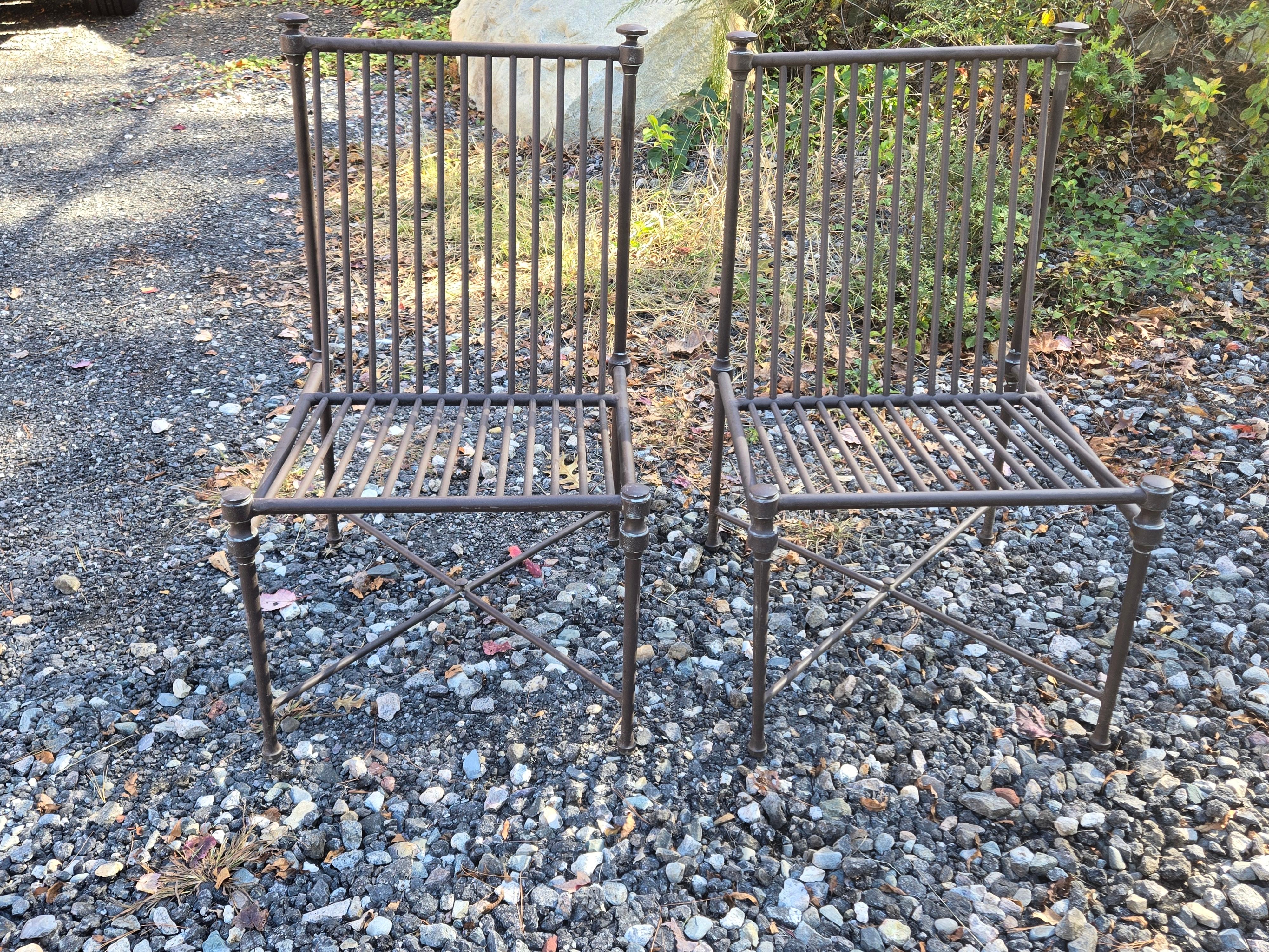 Lounge-Esszimmerstühle aus Schmiedeeisen im Angebot 6