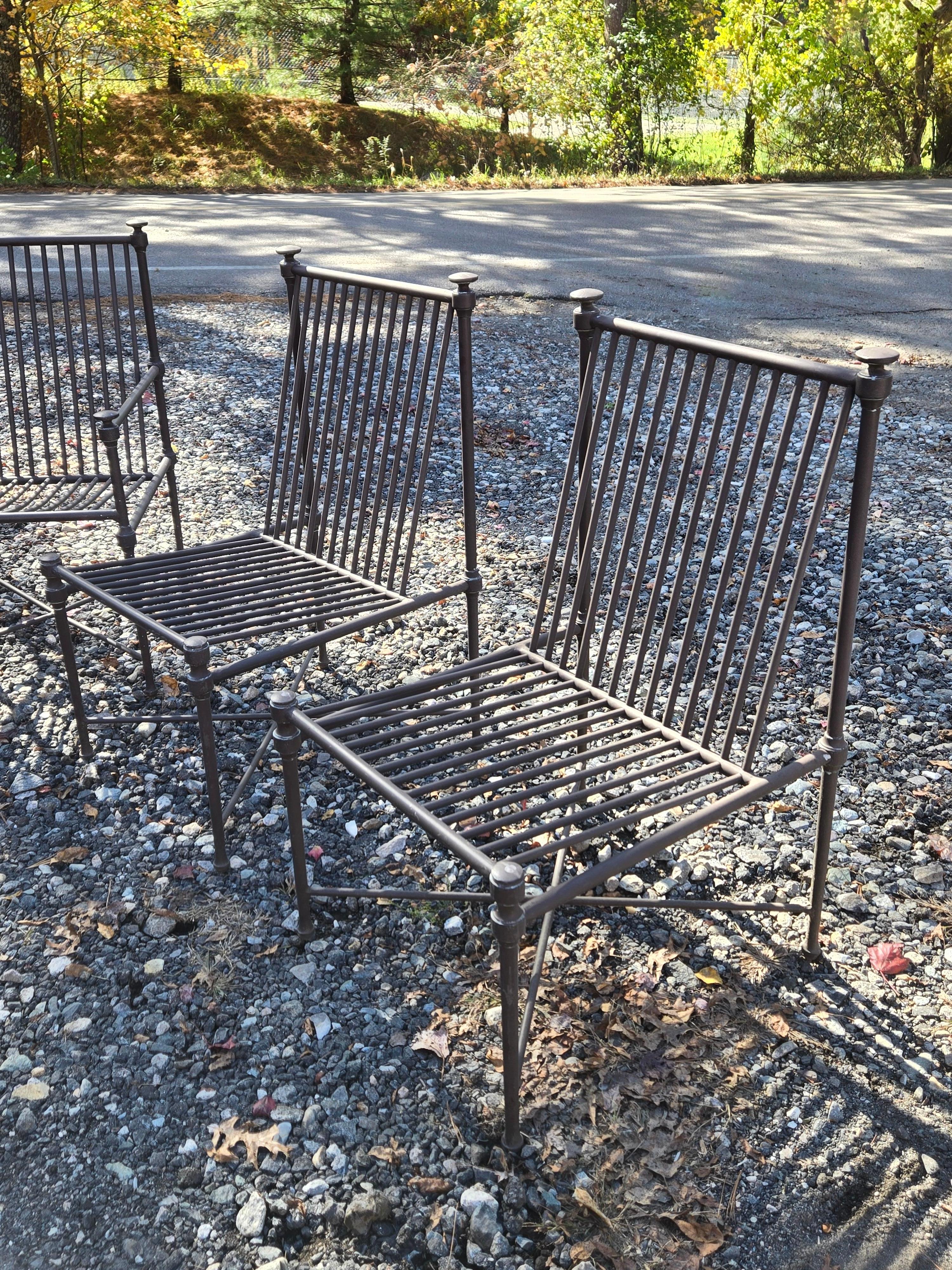 Lounge-Esszimmerstühle aus Schmiedeeisen im Angebot 3