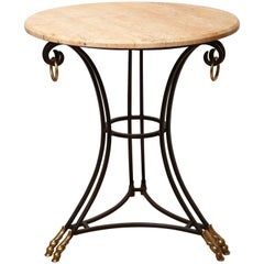 Wrought Iron Marble-Top Gueridon Wrought Iron Marble-Top Gueridon