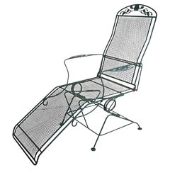 Wrought Iron Meadowcraft Dogwood Garden Patio Poolside  Rocking Chaise Lounge
