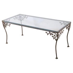 Wrought Iron Metal and Glass Coffee Table at. to Woodard Orleans