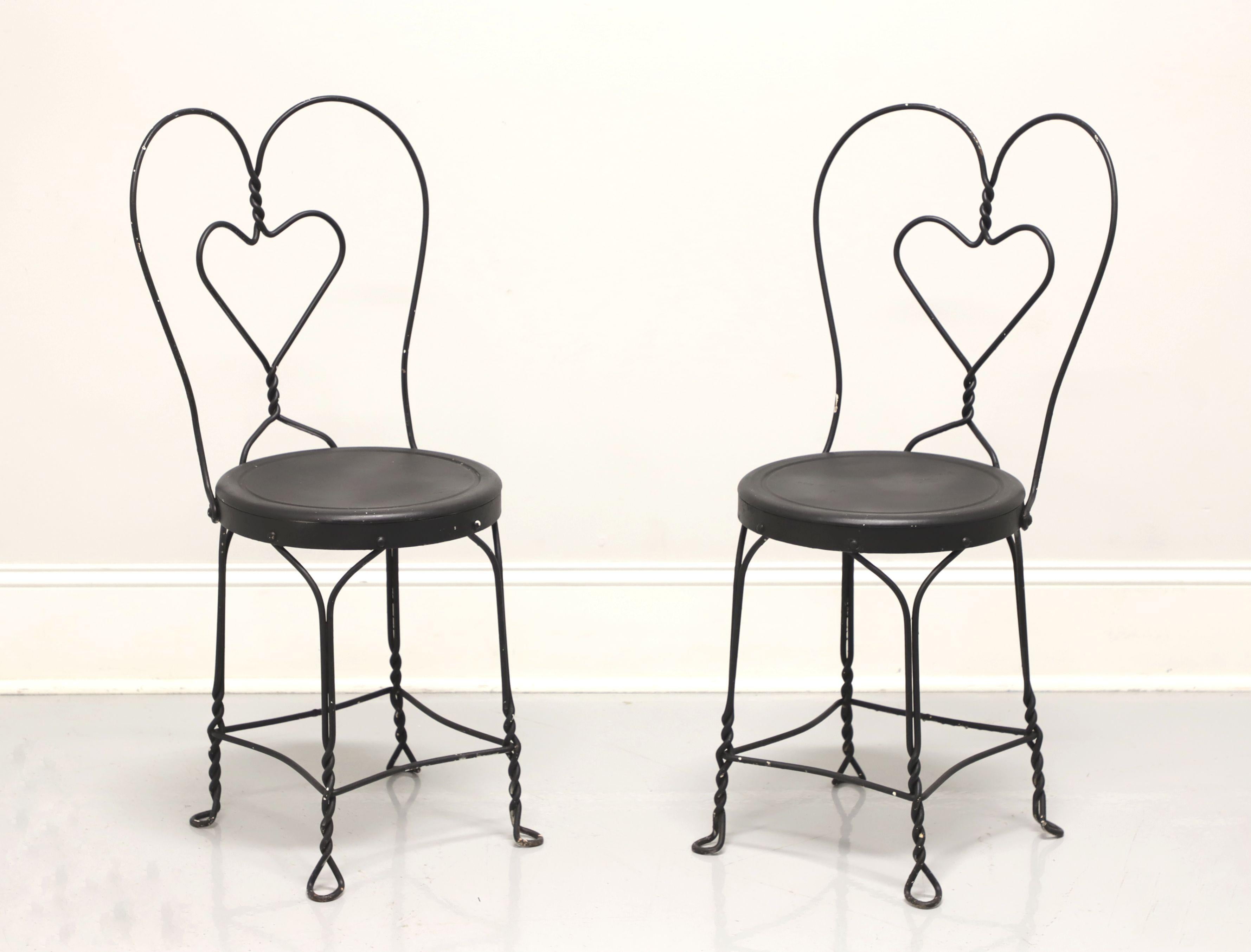 Wrought Iron Mid 20th Century Ice Cream Parlor / Bistro Chairs - Pair 2